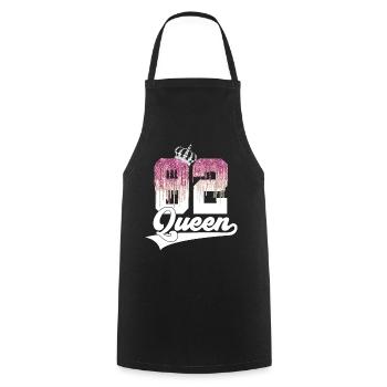 44TH BIRTHDAY 1982 QUEEN 82 - Cooking Apron - black - Front - AI Model Male 185 dark (185cm)