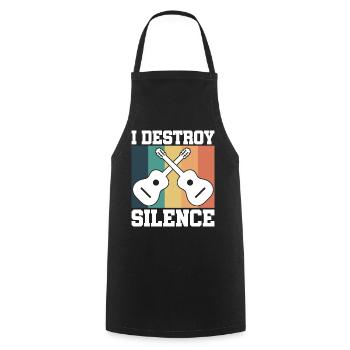 Guitar retro - Cooking Apron - black - Front - AI Model Male 185 dark (185cm)