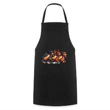 Dackel Dachshund teckel Dackelbesitzer Hot dog - Kochschürze - Schwarz - Vorne - AI Model Male 185 dark (185cm)