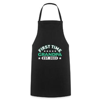 First Time Grandpa est. 2023 Father's Day - Cooking Apron - black - Front - AI Model Male 185 dark (185cm)