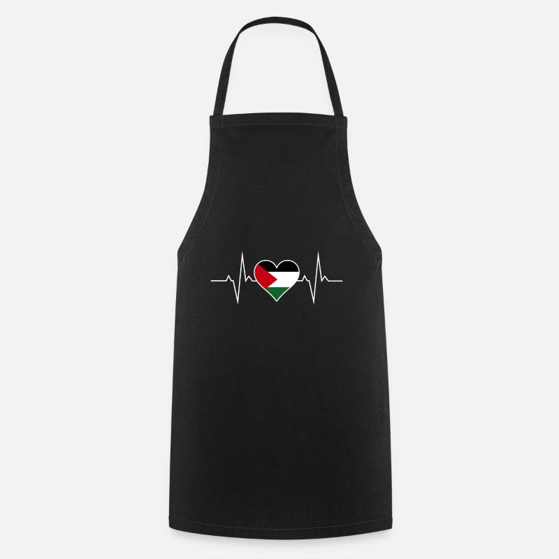 Palestine Heartbeats - Cooking Apron - black