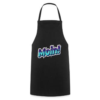 Moin! Sticker Blau - Kochschürze - Schwarz - Vorne - AI Model Male 185 dark (185cm)
