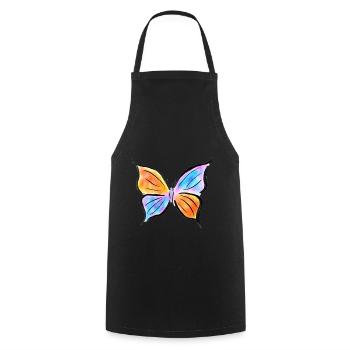 Summerly butterfly l sommerlicher Schmetterling - Kochschürze - Schwarz - Vorne - AI Model Male 185 dark (185cm)