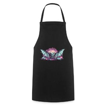 Goth Pastel Kawaii Bat Anime Style - Cooking Apron - black - Front - AI Model Male 185 dark (185cm)
