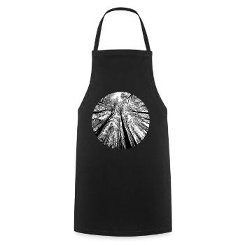 Arbre arbre silhouettes forêt nature - Tablier de cuisine - noir - Devant - AI Model Male 185 dark (185cm)