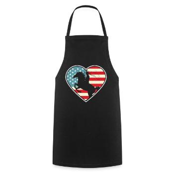 Western Riding Rodeo USA Horse Cowboy Gift - Cooking Apron - black - Front - AI Model Male 185 dark (185cm)