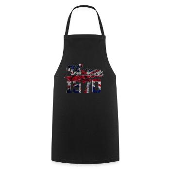 56E ANNIVERSAIRE VINTAGE AU ROYAUME-UNI DES ANNÉES 1970 - Tablier de cuisine - noir - Devant - AI Model Male 185 dark (185cm)