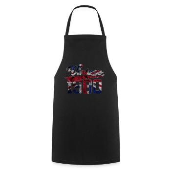 46E ANNIVERSAIRE VINTAGE AU ROYAUME-UNI DES ANNÉES 1980 - Tablier de cuisine - noir - Devant - AI Model Male 185 dark (185cm)
