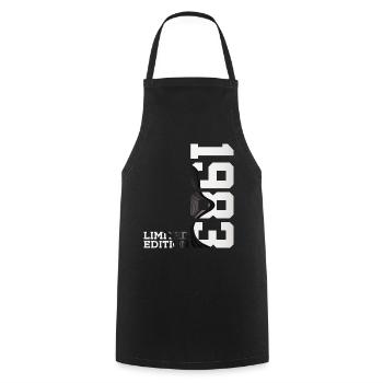 LIMITED EDITION 1983 43RD BIRTHDAY - Cooking Apron - black - Front - AI Model Male 185 dark (185cm)