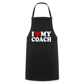 I love my coach - Tablier de cuisine - noir - Devant - AI Model Male 185 dark (185cm)