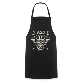 Klassisches Vintage-Geburtstagsgeschenk aus dem Jahr 1982 - Kochschürze - Schwarz - Vorne - AI Model Male 185 dark (185cm)