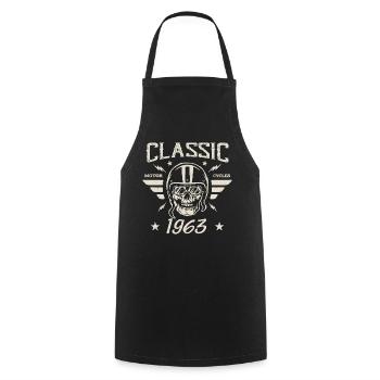 Cadeau D’anniversaire Classique Vintage Né en 1963 - Tablier de cuisine - noir - Devant - AI Model Male 185 dark (185cm)