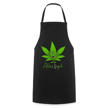 Cannabis Legalisierung - Alles egal - Alles legal - Kochschürze - Schwarz - Vorne - AI Model Male 185 dark (185cm)