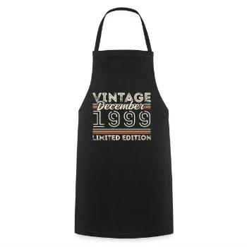 Vintage Décembre 1999 - 26e Anniversaire Décember - Tablier de cuisine - noir - Devant - AI Model Male 185 dark (185cm)