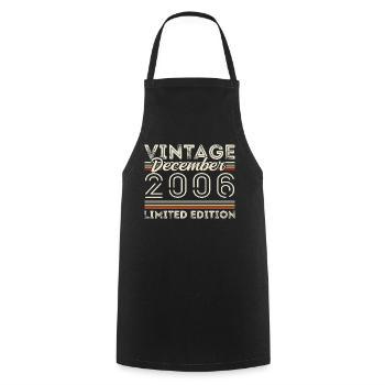 Vintage December 2006 - 19th Anniversary December - Cooking Apron - black - Front - AI Model Male 185 dark (185cm)