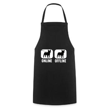 En ligne hors ligne bouledogues français bouledogues - Tablier de cuisine - noir - Devant - AI Model Male 185 dark (185cm)