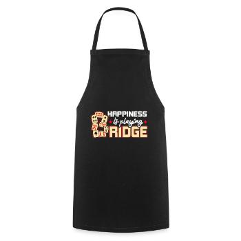 Being happy means playing bridge - Cooking Apron - black - Front - AI Model Male 185 dark (185cm)