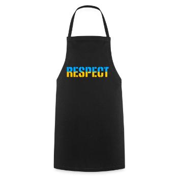 Respect Ukraine Respect Flag Flag Colors - Cooking Apron - black - Front - AI Model Male 185 dark (185cm)