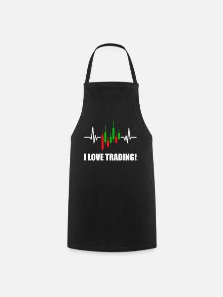 I Love Trading Heartbeat Chart for Day Trader - Kochschürze - Schwarz