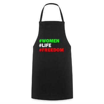 Women life freedom - Tablier de cuisine - noir - Devant - AI Model Male 185 dark (185cm)