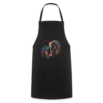 Woman Rider,Equestrian,Riding,Horse,Heart - Cooking Apron - black - Front - AI Model Male 185 dark (185cm)