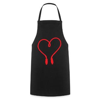 Rope Red Heart Design for Rope Jumper - Cooking Apron - black - Front - AI Model Male 185 dark (185cm)