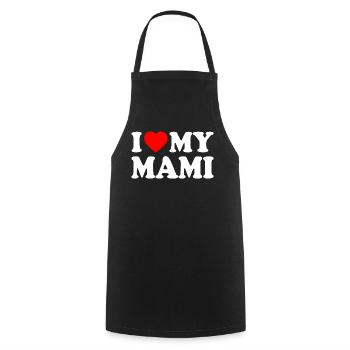 I love my mami - Tablier de cuisine - noir - Devant - AI Model Male 185 dark (185cm)