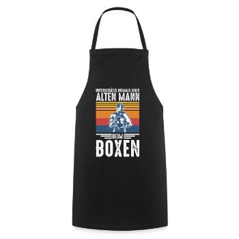 Boxen Boxer Mann Männer Retro Vintage - Kochschürze - Schwarz - Vorne - AI Model Male 185 dark (185cm)