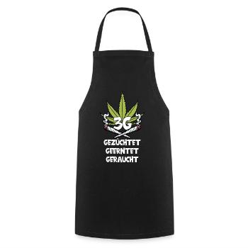 CANNABIS MARIHUANA JOINT KIFFEN KIFFER 3G REGEL - Kochschürze - Schwarz - Vorne - AI Model Male 185 dark (185cm)
