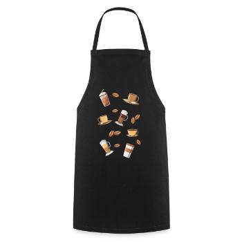 Coffee Coffees Coffee beans Latte Macchiato - Cooking Apron - black - Front - AI Model Male 185 dark (185cm)