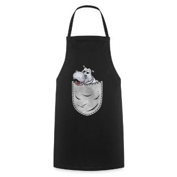 Nilpferd In Der Tasche Tier Brusttasche Nilpferd - Kochschürze - Schwarz - Vorne - AI Model Male 185 dark (185cm)