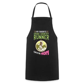 Cross Country Running Crosslauf Geländelauf Laufen - Cooking Apron - black - Front - AI Model Male 185 dark (185cm)