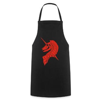 Rotes gotisches Einhorn - Kochschürze - Schwarz - Vorne - AI Model Male 185 dark (185cm)