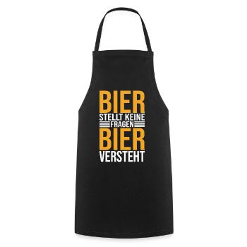 Bier Stellt Keine Fragen Bier Versteht - Bier - Kochschürze - Schwarz - Vorne - AI Model Male 185 dark (185cm)