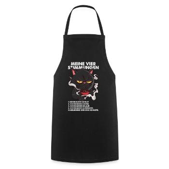 Lustige Katze Stimmung Kaffee Büro Geschenk Fun - Kochschürze - Schwarz - Vorne - AI Model Male 185 dark (185cm)