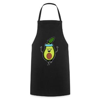 Avocado Meditation Yoga - Cooking Apron - black - Front - AI Model Male 185 dark (185cm)