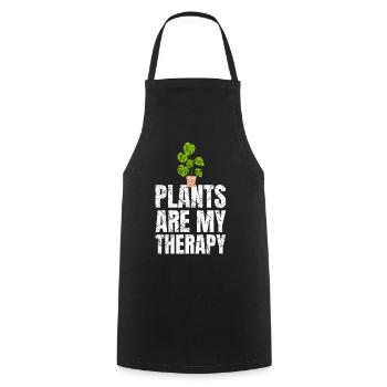 Les plantes sont ma thérapie Jardinage - Tablier de cuisine - noir - Devant - AI Model Male 185 dark (185cm)