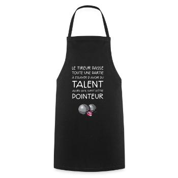 boules dicton pointeur dicton - Tablier de cuisine - noir - Devant - AI Model Male 185 dark (185cm)