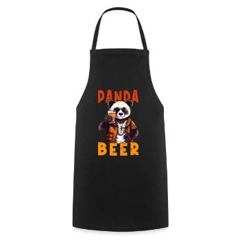 Panda Beer Bier Bär Lustig Spruch Humor Party - Kochschürze - Schwarz - Vorne - AI Model Male 185 dark (185cm)