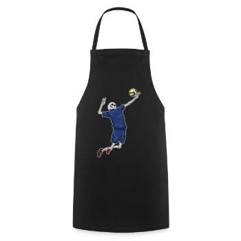 Skelett Volleyballspieler Volleyball - Kochschürze - Schwarz - Vorne - AI Model Male 185 dark (185cm)
