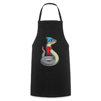 Chapeau d’hiver en forme de serpent - Tablier de cuisine - noir - Devant - AI Model Male 185 dark (185cm)