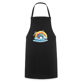 Fierté arc-en-ciel - Tablier de cuisine - noir - Devant - AI Model Male 185 dark (185cm)
