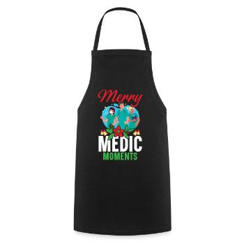 Merry Medic Moments Krankenschwester Weihnachten - Kochschürze - Schwarz - Vorne - AI Model Male 185 dark (185cm)
