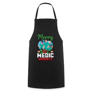 Merry Medic Moments Krankenschwester Weihnachten - Kochschürze - Schwarz - Vorne - AI Model Male 185 dark (185cm)