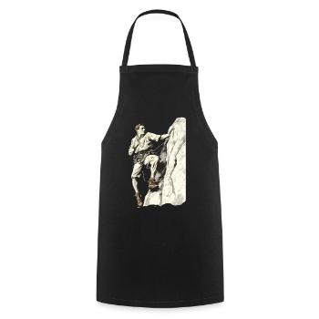 Climbing adventurer in Duotone - Cooking Apron - black - Front - AI Model Male 185 dark (185cm)