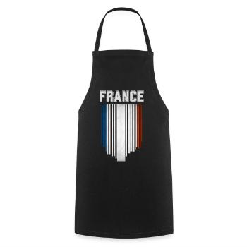 Drapeau de la France, fierté française - Tablier de cuisine - noir - Devant - AI Model Male 185 dark (185cm)