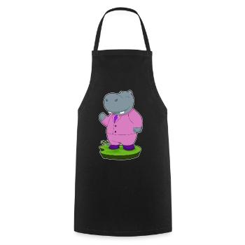 Nilpferd Bräutigam Anzug Hochzeit - Kochschürze - Schwarz - Vorne - AI Model Male 185 dark (185cm)