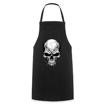 Totenkopf Schwarz Weiß Totenschädel Skelett Gothic - Kochschürze - Schwarz - Vorne - AI Model Male 185 dark (185cm)