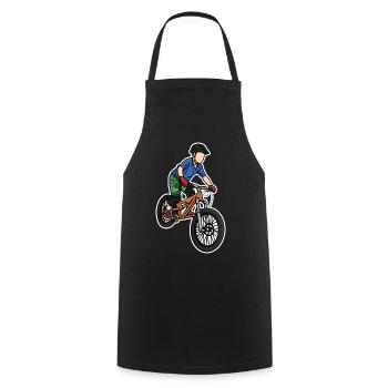 Funny Mountain Bike Boy - Cooking Apron - black - Front - AI Model Male 185 dark (185cm)