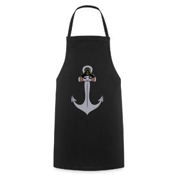Anker maritim Seefahrer Seemann Kapitän Ahoi - Kochschürze - Schwarz - Vorne - AI Model Male 185 dark (185cm)